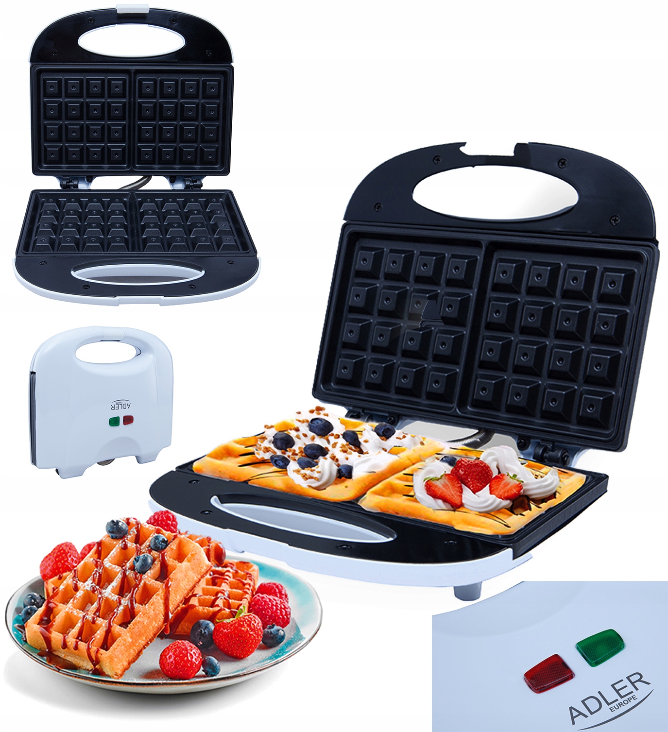 GOFROWNICA 700W NA 2 GOFRY NON-STICK ADLER AD311