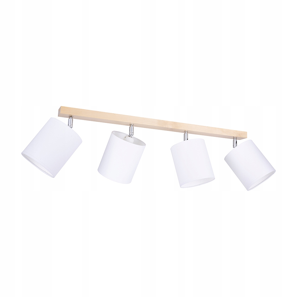 Lišta Drevo Závesná Lampa Stropné Svietidlo Tienidlo Biela 4-bodové