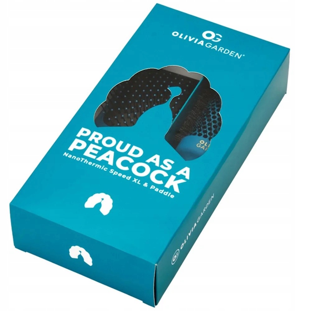 Olivia Garden Peacock Sada Nano Kartáčů XL 44 mm Paddle
