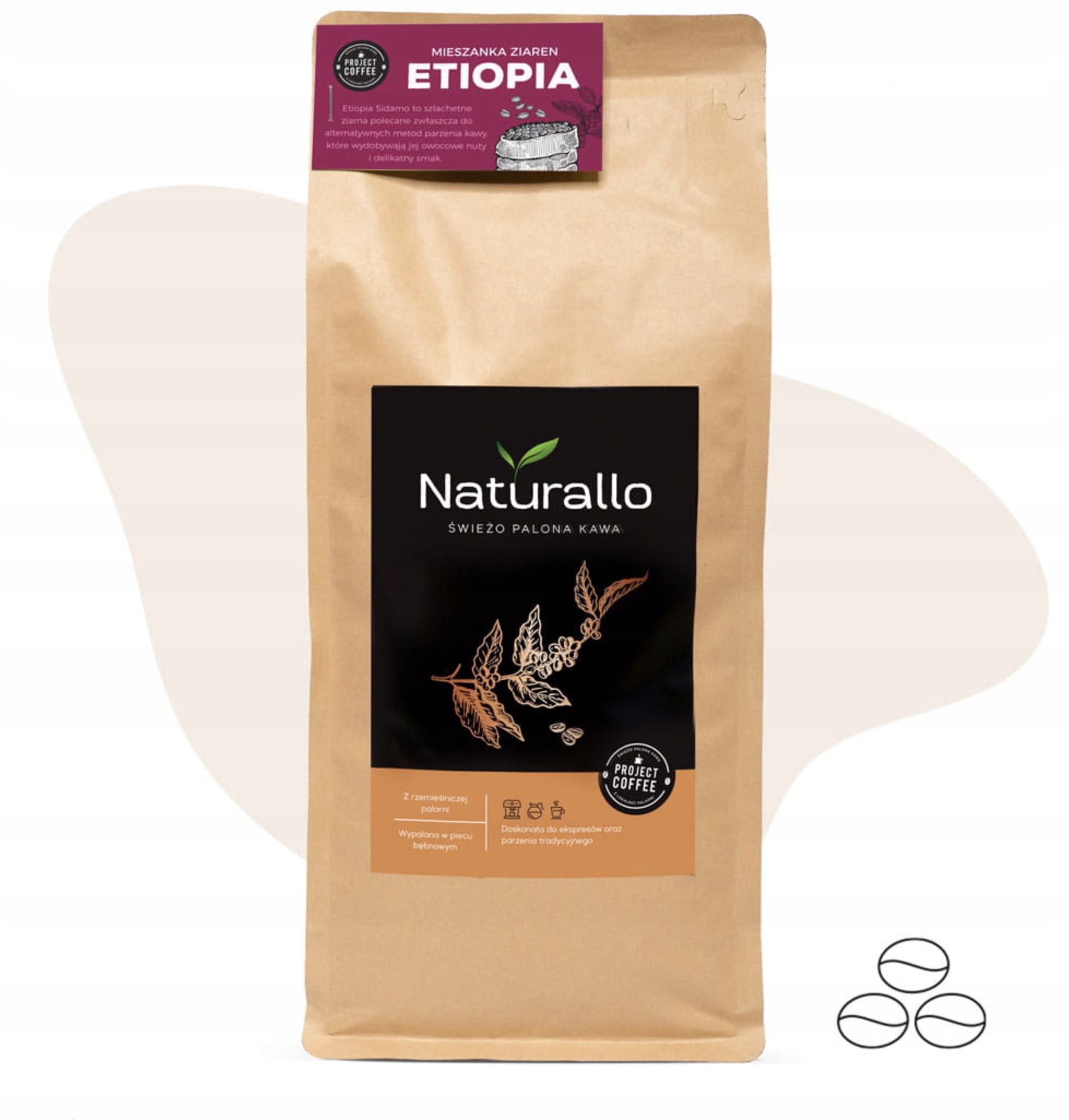 Levně Káva Etiopie 1kg čerstvě pražená zrnková Arabica Sidamo aromatická