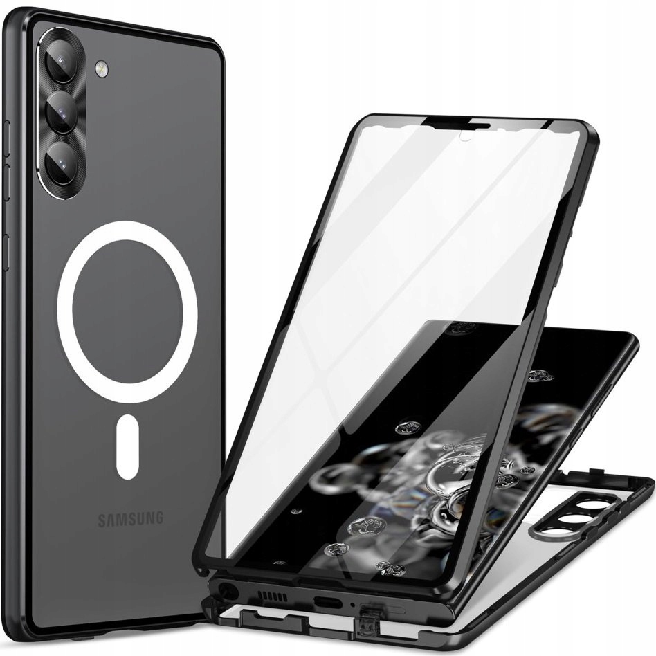 Magnetické Pouzdro Dual Glass pro Galaxy S23+ Plus s MagSafe, Kryt, sklo