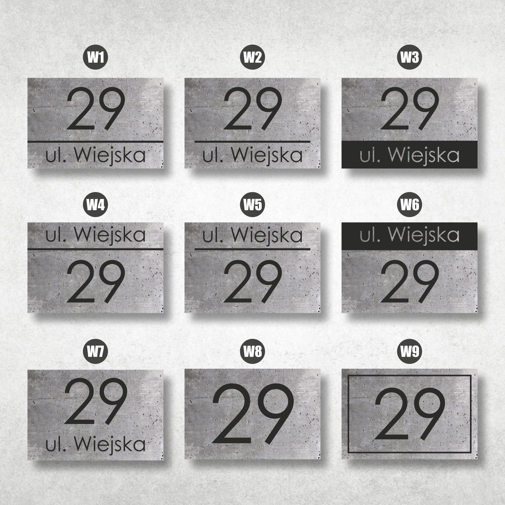 TABLICA TABLICZKA ADRESOWA ALUMINIOWA NUMER DOMU DIBOND 3MM UV BETON 30X20 Szerokość produktu 30 cm