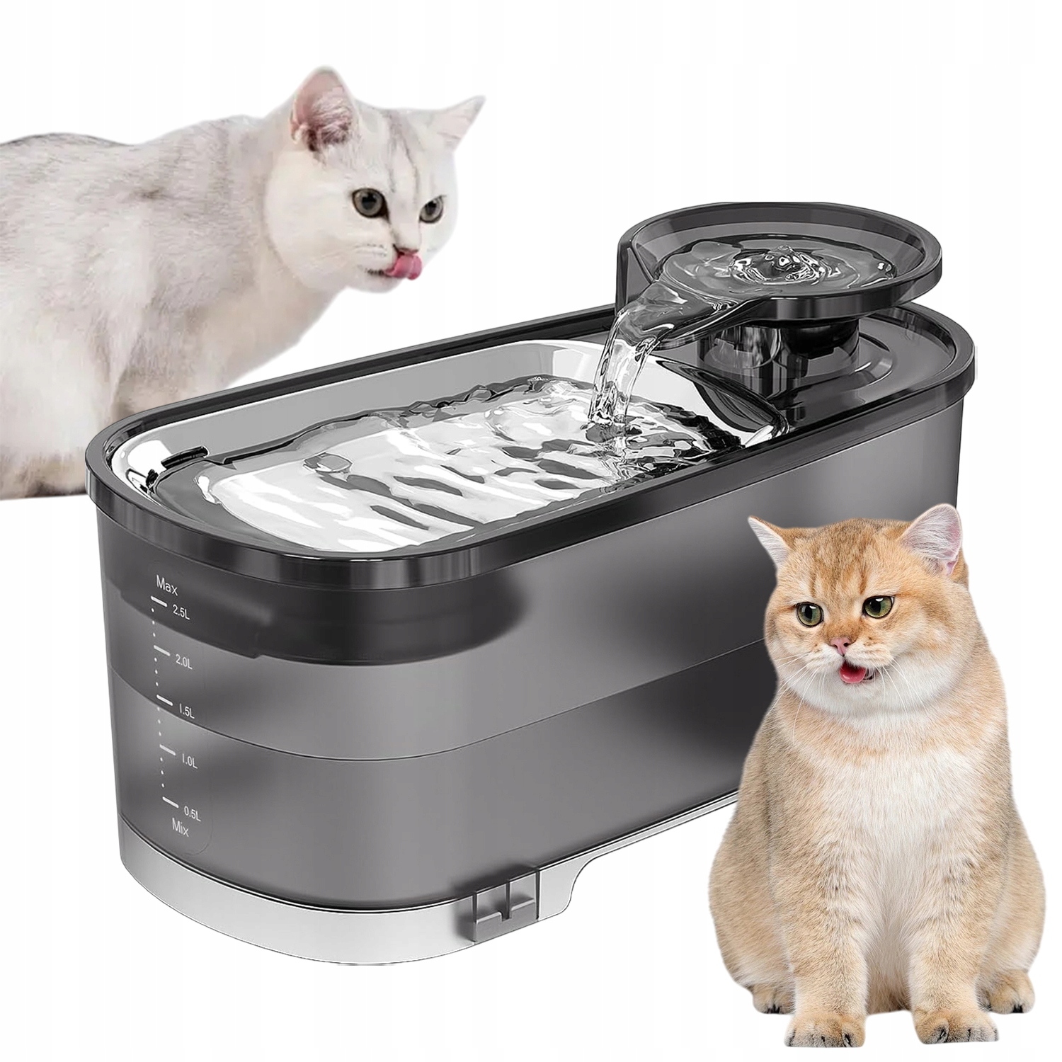 Levně Automatická Fontána Pro Zvířata 2.5 L Tichý Uhlíkový Filtr Pro Kočky A Psy