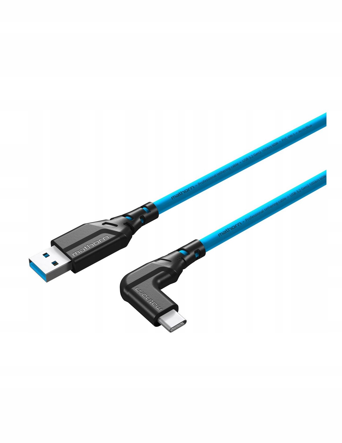 Kabel tethering Mathorn MTC-501 5m 10Gbps 60W USB A-C90 ArcticBlue Kod producenta MTC-501