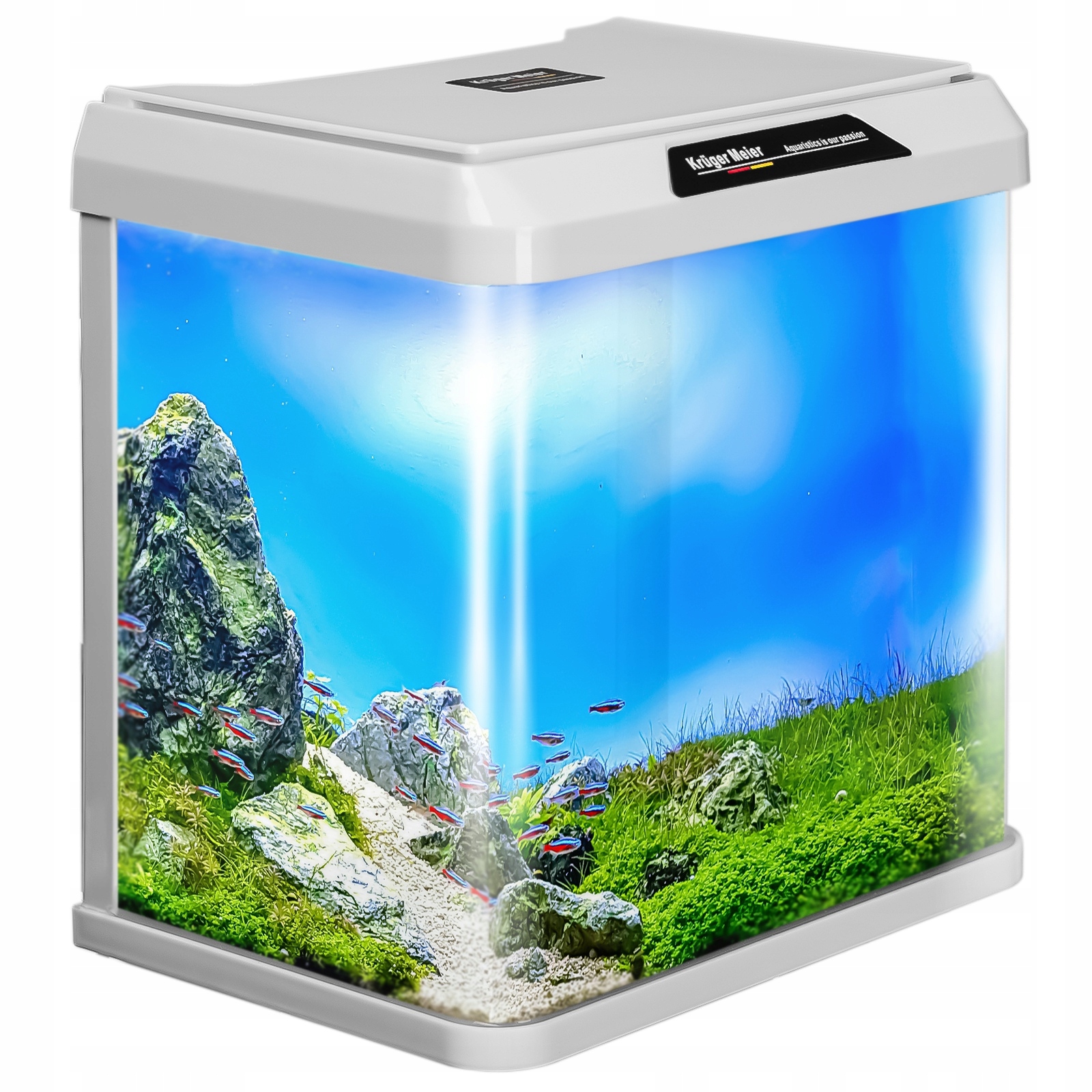 Levně Akvárium Pro Malé Ryby 16L Akvarijní Sada Pro Začátečníky Bílá