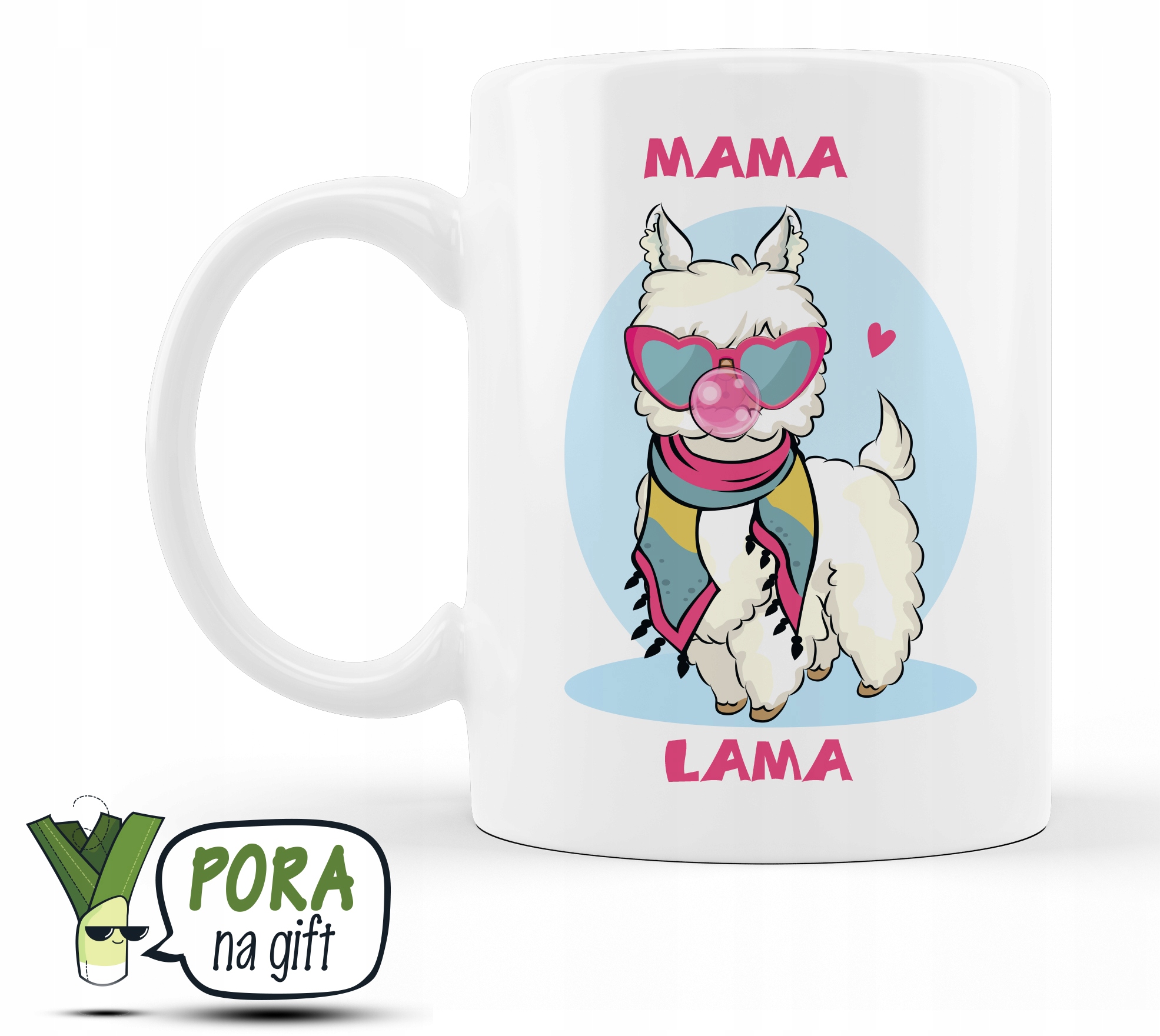 

Zabawny, uroczy kubek na Dzień Mamy ze słodką lamą