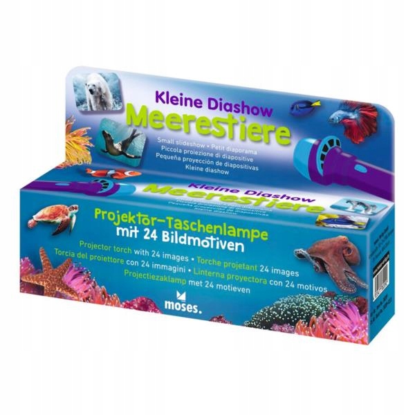 MINI LATARKA 24 OBRAZKI MORSKICH ZWIERZĄT MOSES Stan opakowania oryginalne