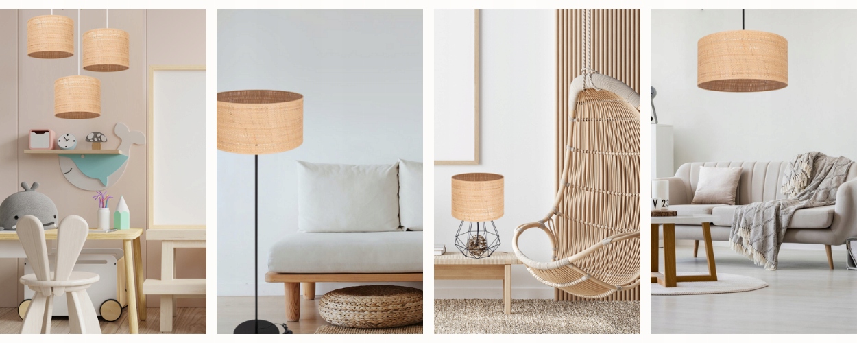 NOWOCZESNA LAMPKA NOCNA STOŁOWA RATTAN BOHO RATAN Marka Moonlight