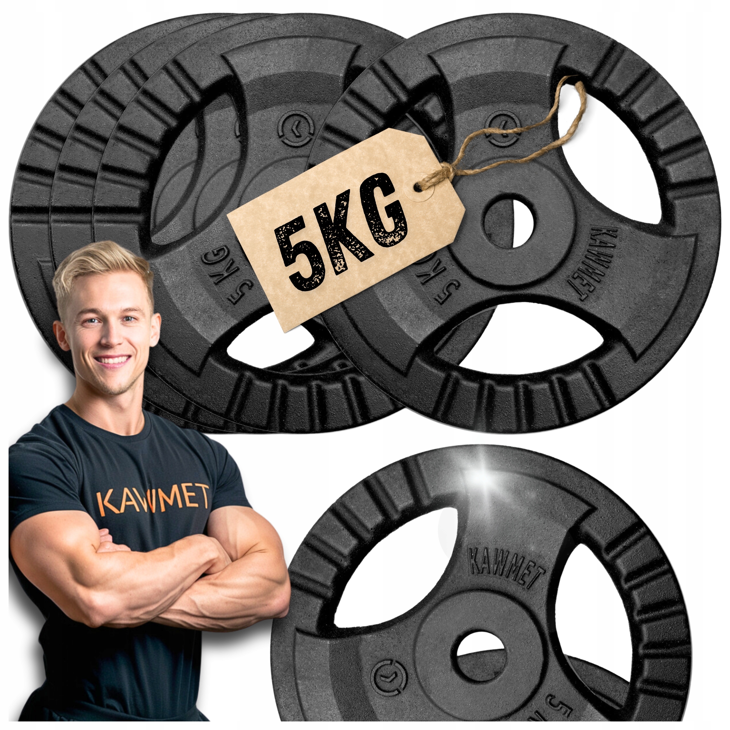 Zestaw 20kg obciążenia żeliwne kierownica siłownia domowa fitness 4x5kg
