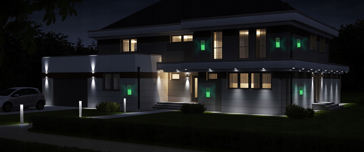 KINKIET ZEWNĘTRZNY PRZED WEJŚCIE DOMU MIESZKANIA Materiał dominujący aluminium