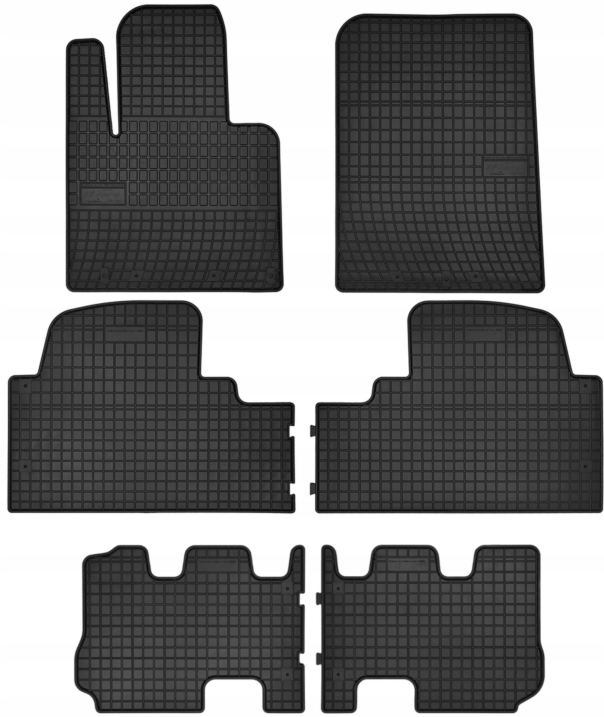 Gumové rohože Hyundai SantaFe III pre 7 osôb 2012 čierne