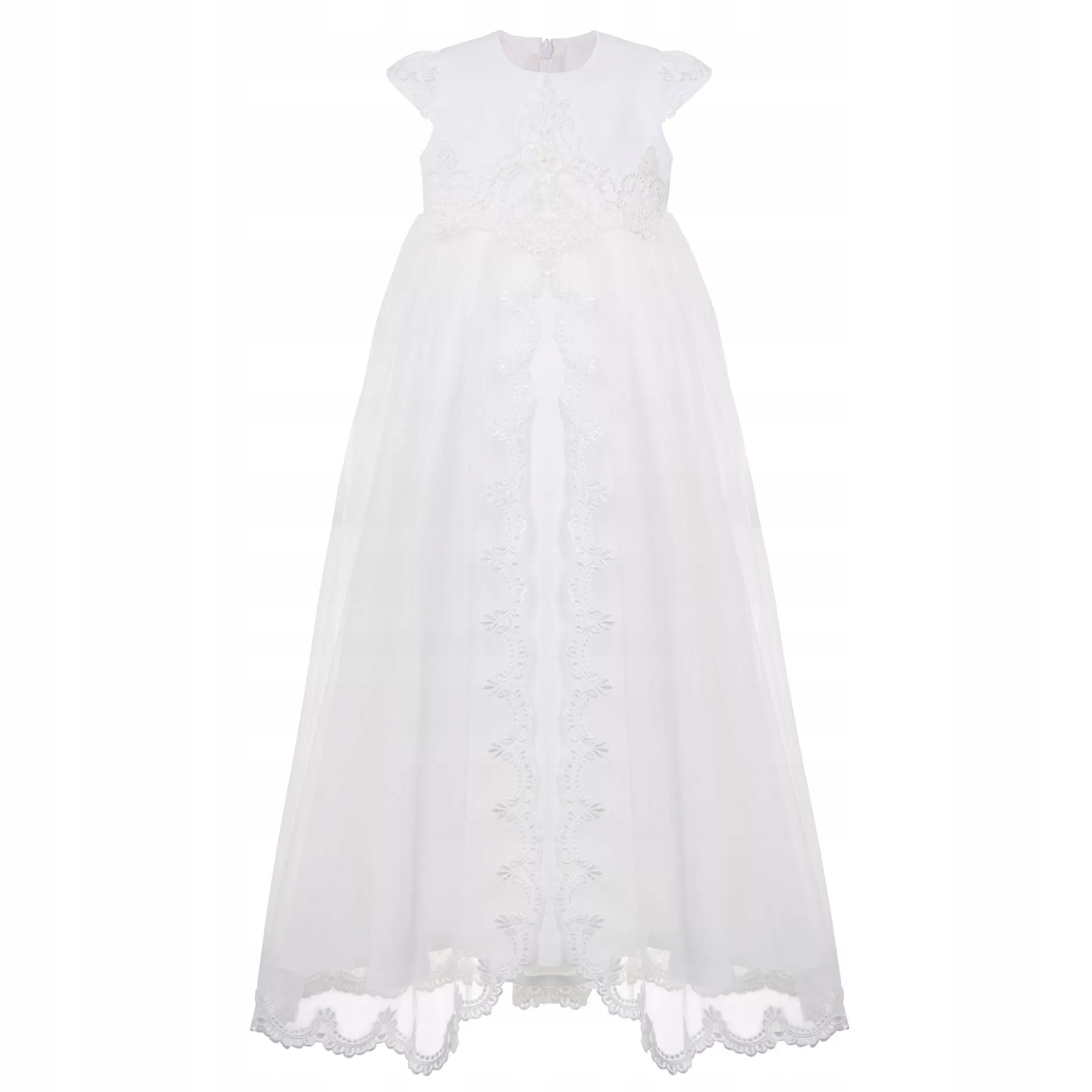 SUKNIA LAURA DŁUGA ECRU Z KRÓTKIM RĘKAWEM - 74