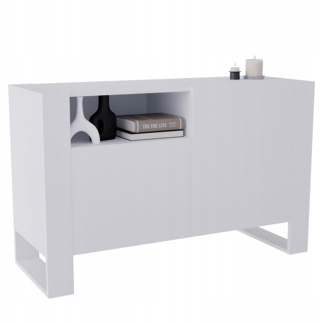 Komoda Karo 120 bílá, bílá, police, dvířka, oblečení Top