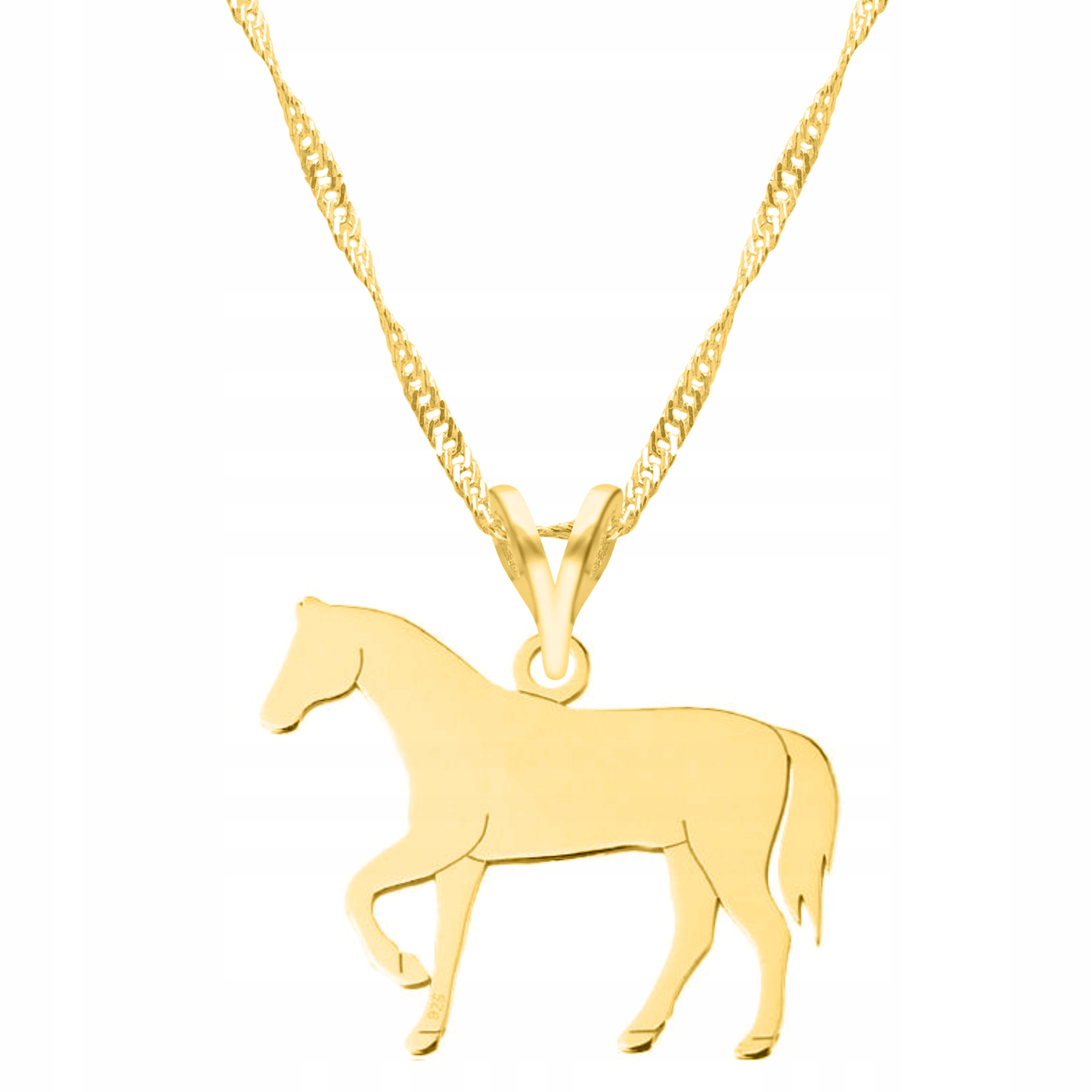 Řetízek zlatý náhrdelník 925 Kůň Horse Zvíře