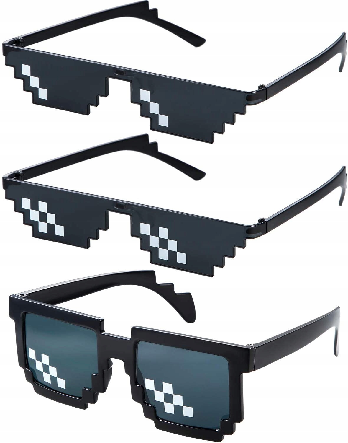 

3 szt Okulary przeciwsłoneczne Pixel Plastikowy