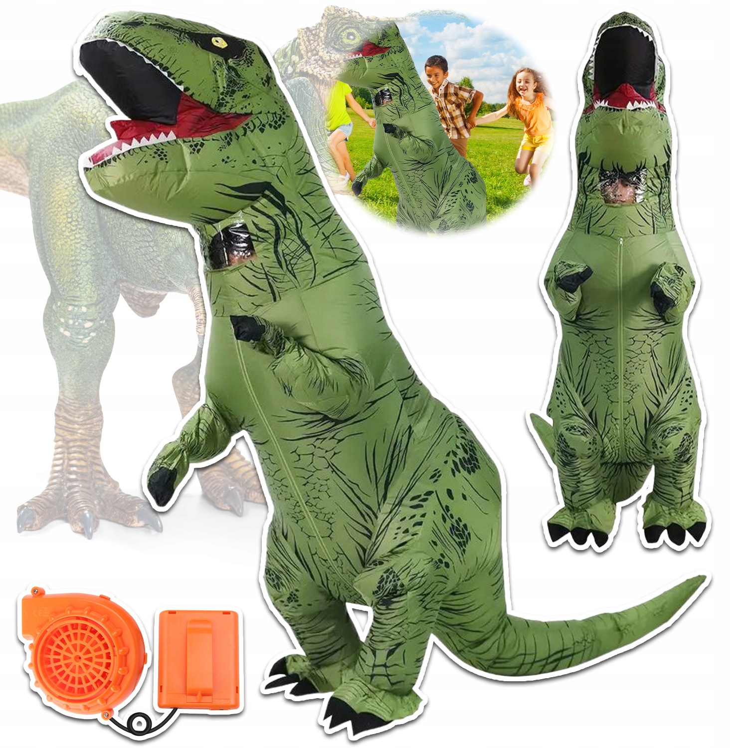 Nafukovací Dinosaurus T-rex Převlek Kostým Velký Halloween Zábavný