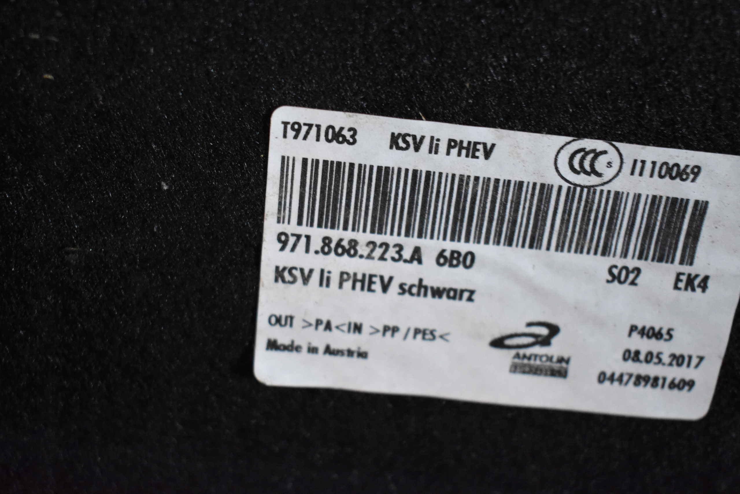 boot upholstery left left PORSCHE PANAMERA 971 HYBRYDA 1