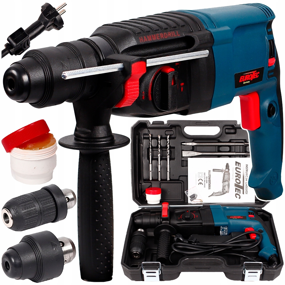 Młotowiertarka Wiertarka Udarowa Udar Sds+ 2600W Młoto Wiertarka +zestaw