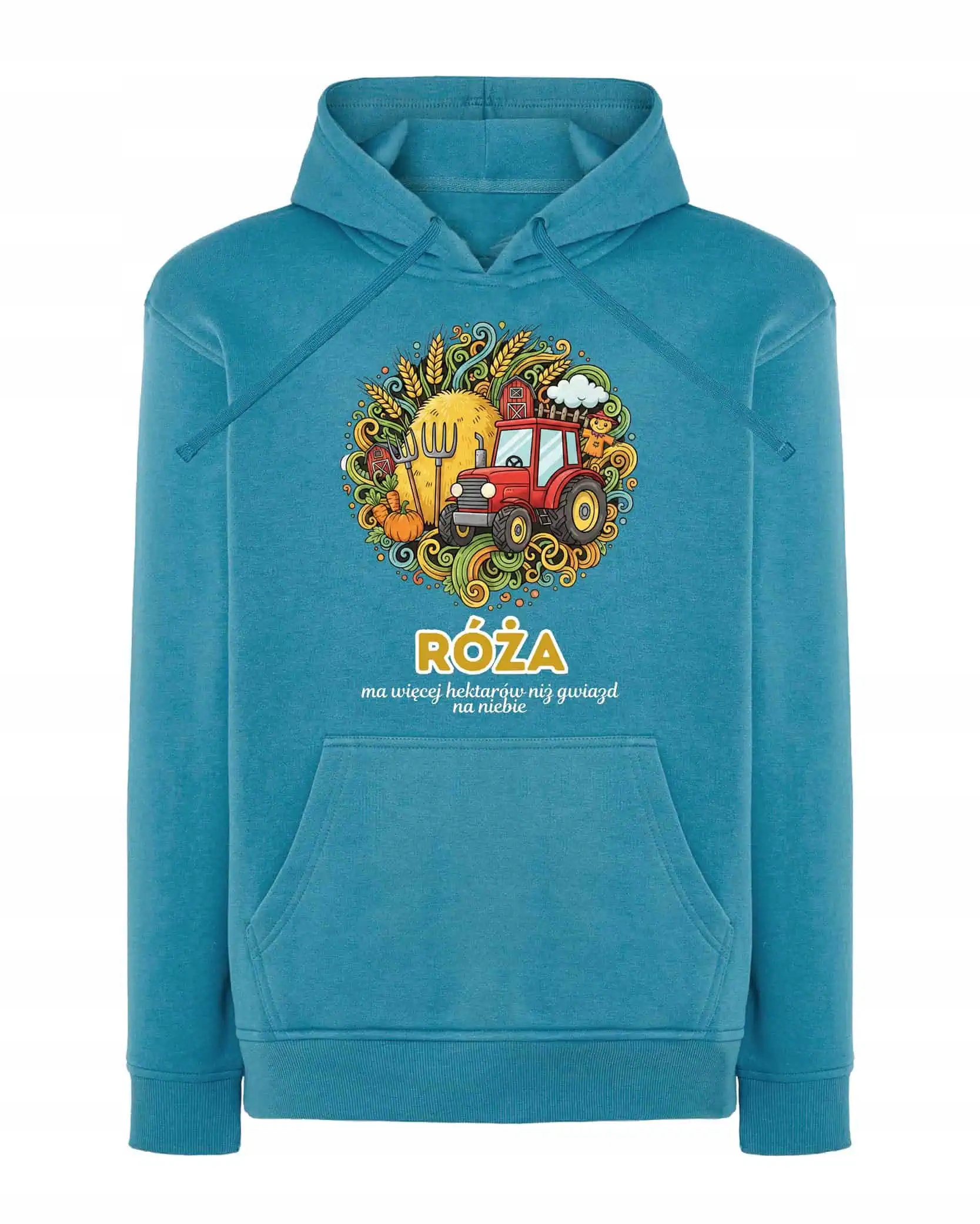 Mikina s kapucí Rolník Personalizovaná Ilustrační Modrá M