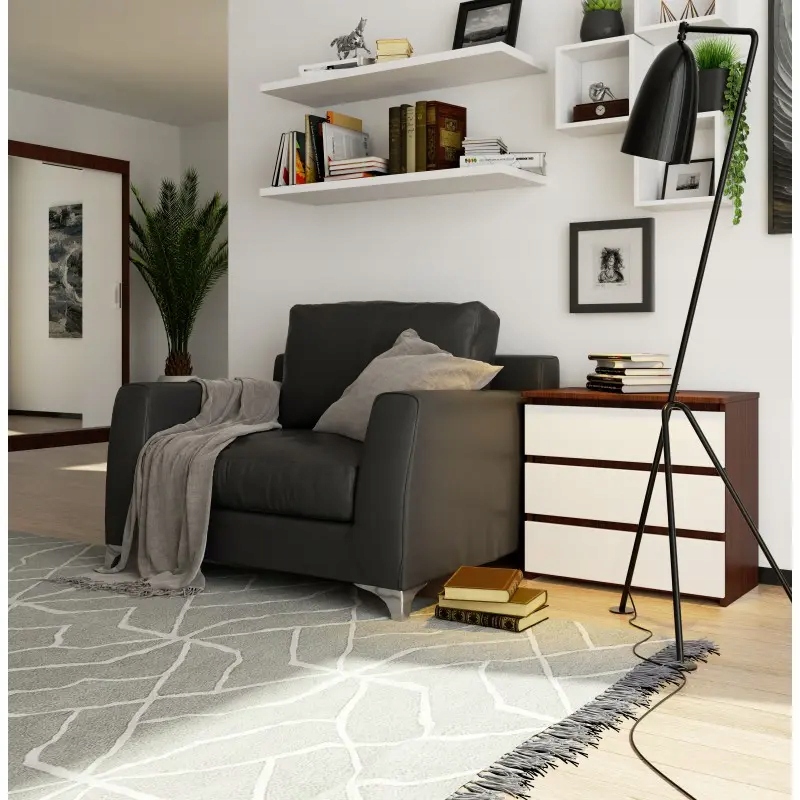 Szafka nocna 3 szuflady wenge biała dla dziecka 60 Wysokość mebla 57 cm