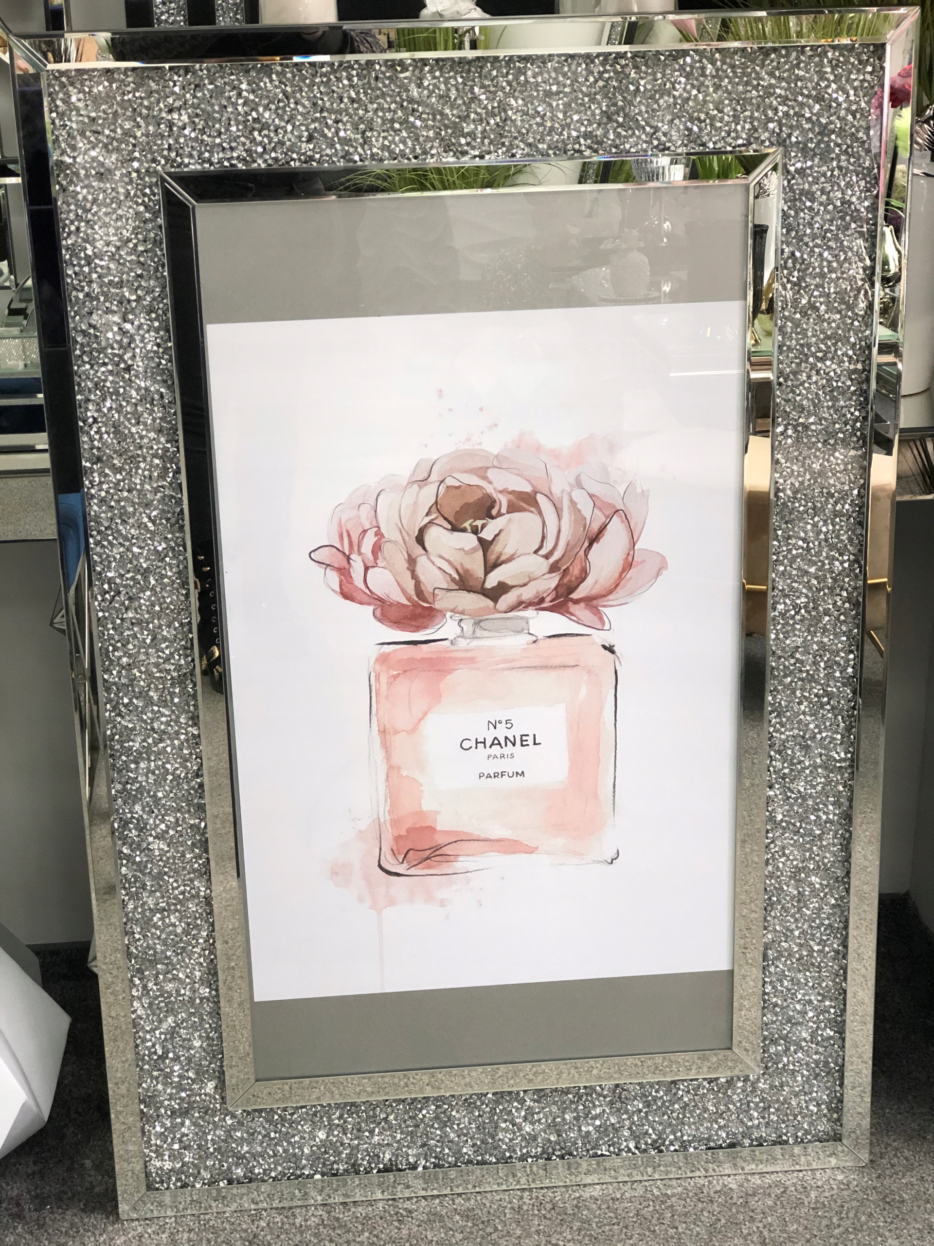 Ramka antyramy lustrzana kryształki 120x80 cm