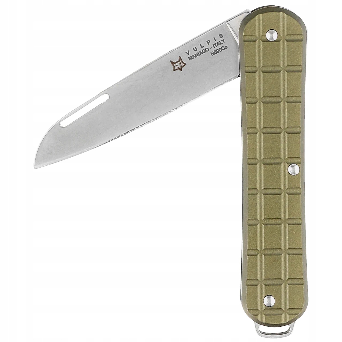 Vynikající kvalitní nůž Fox Vulpis Grenade Military Green N690Co