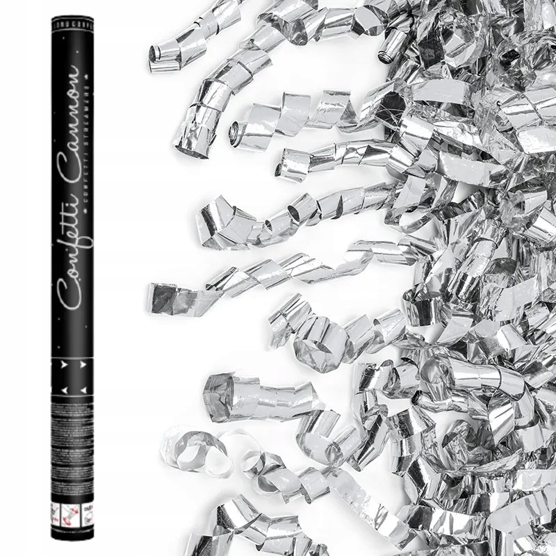 Tuba strzelająca srebrne serpentyny wyrzutnia 60cm