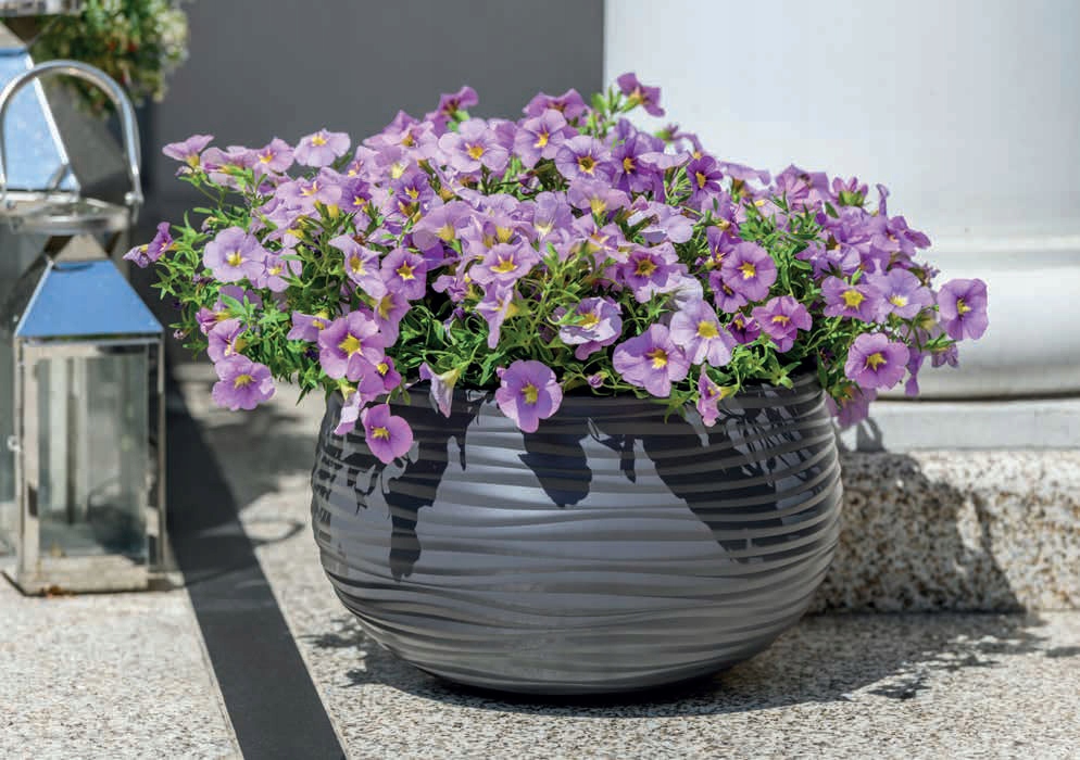 Doniczka Sahara Petit z podstawką 11 h20 - Taupe Kształt Okrągły