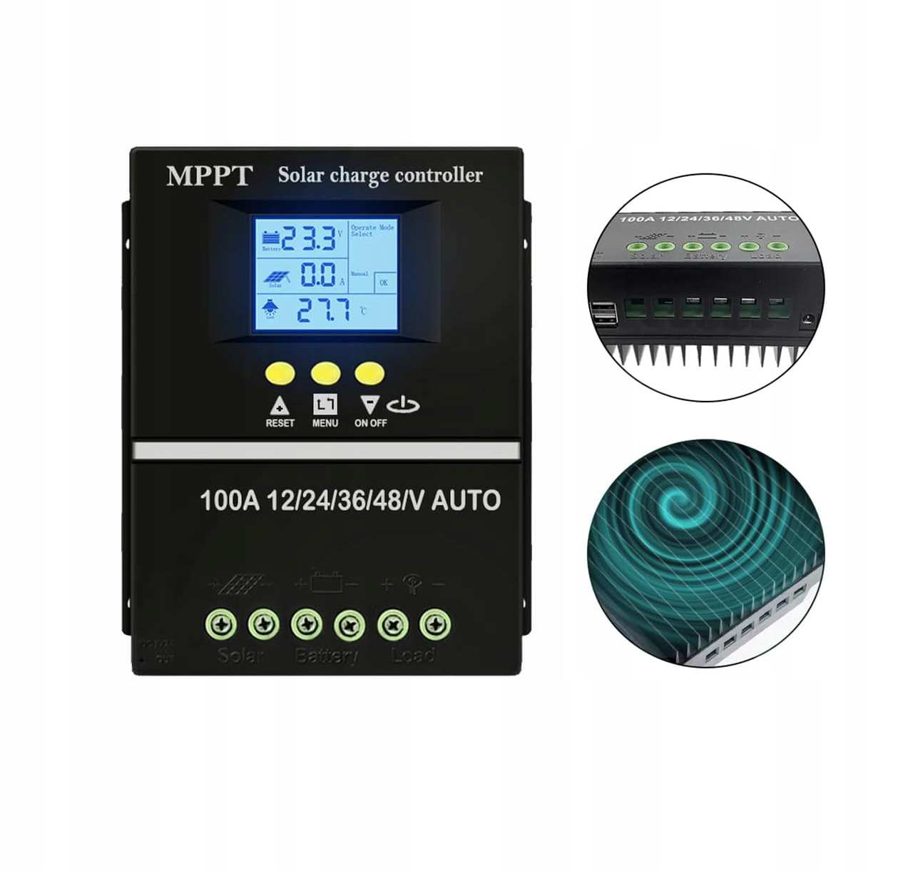 Regulátor Solárního Nabíjení 12V/24V/36V/48V 60A80A100A Regulátor Mppt