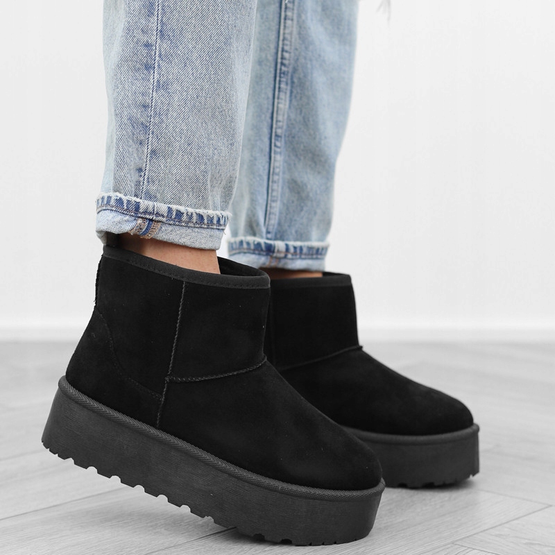 Czarne botki damskie platforma śniegowce TL241 r40 Marka inna