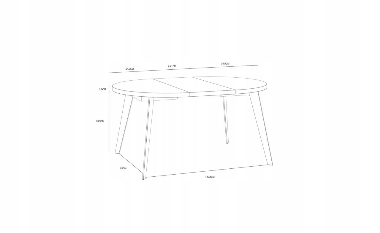 Stół rozkładany TBLT7001, czarny, FORTE, GRATISY Głębokość mebla 110 cm