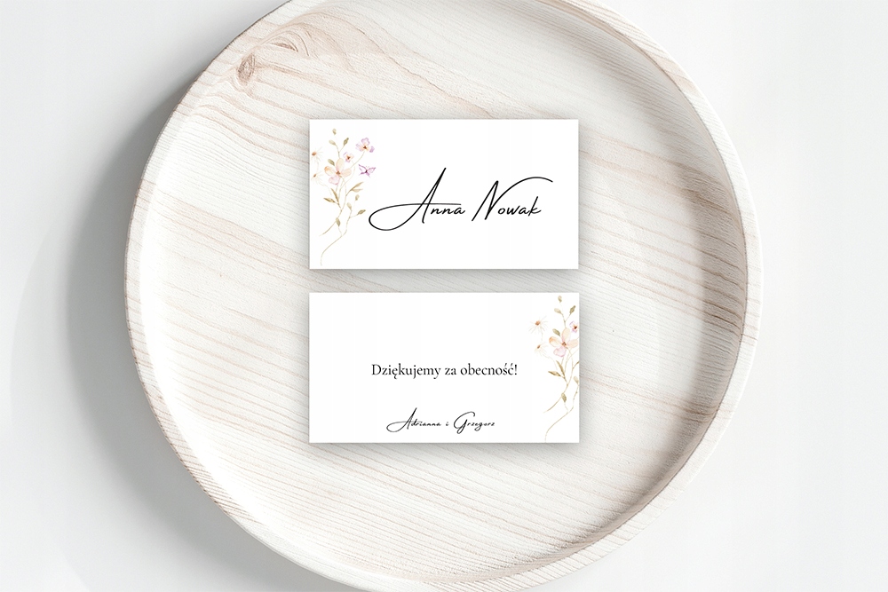 Winietki ślubne minimalistyczne kwiaty eleganckie 10 szt. Kod producenta W01