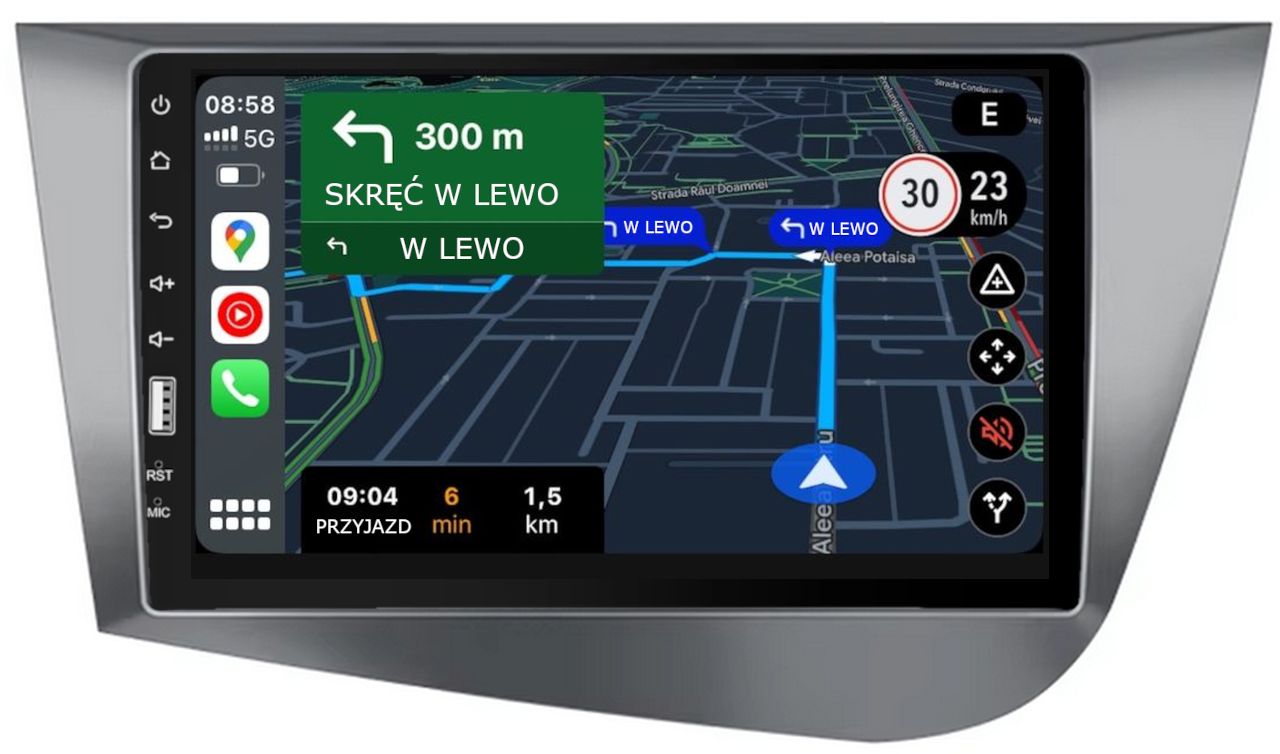 Autorádio Seat Leon 2004-2012 Android-auto Carplay Usb MP3 MP5 Bluetooth