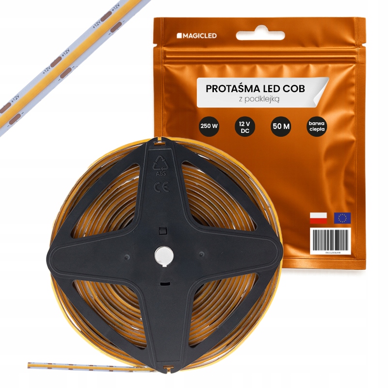 Led pásik Cob 12V 320 LED/m 5W/m 3000K 50m IP20 teplá biela