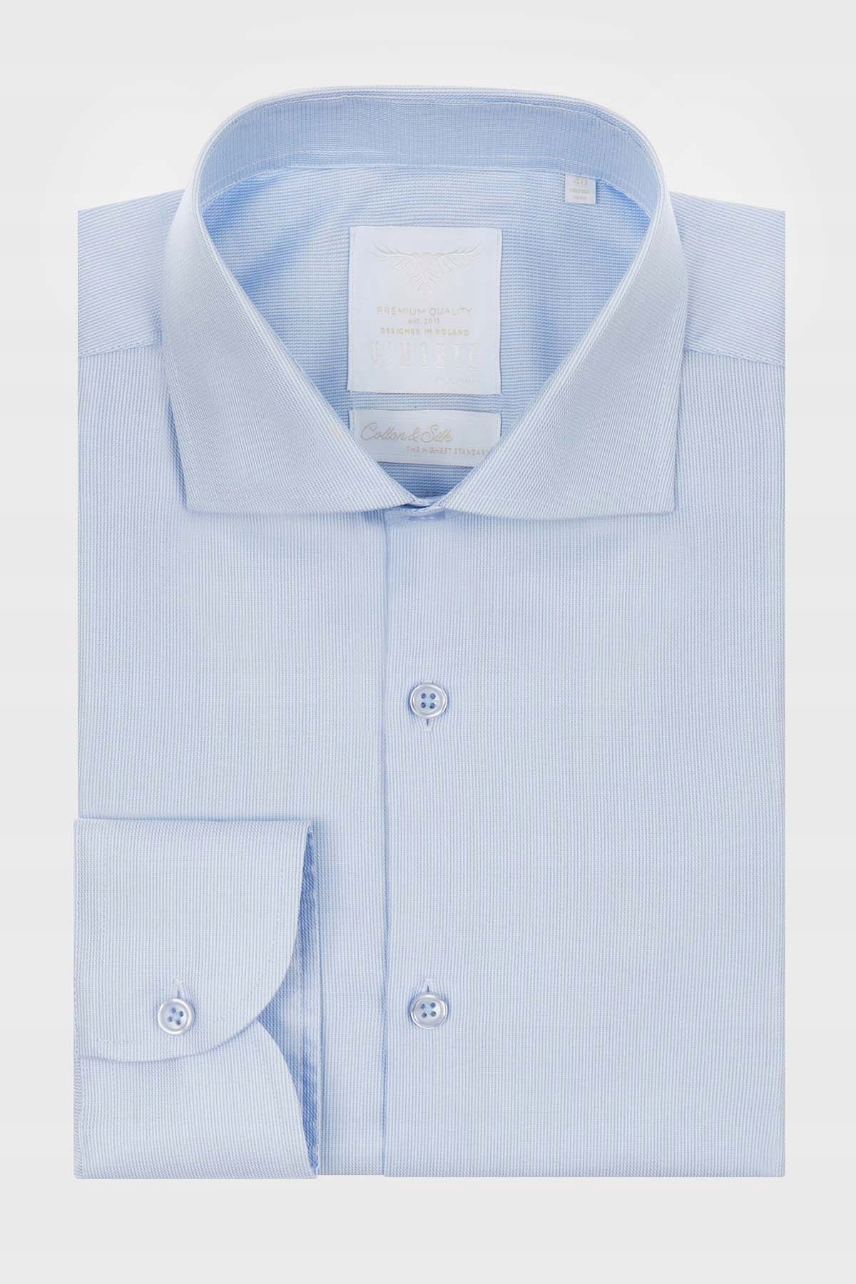 Hedvábná pánská košile Vimonte modrá 42-188/194 Slim Fit Vimonte