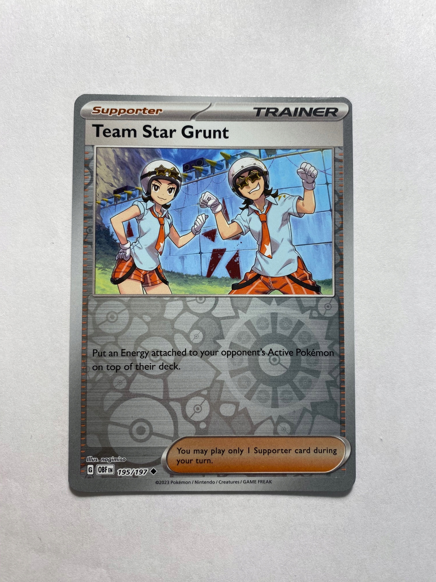 Obsidian Flame Reverse 195/197 Team Star Grunt