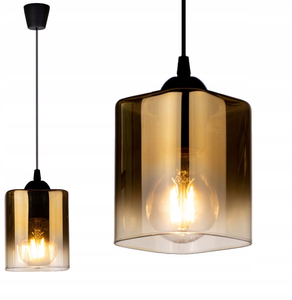 

Szklana Lampa Wisząca Sufitowa Żyrandol Plafon Led
