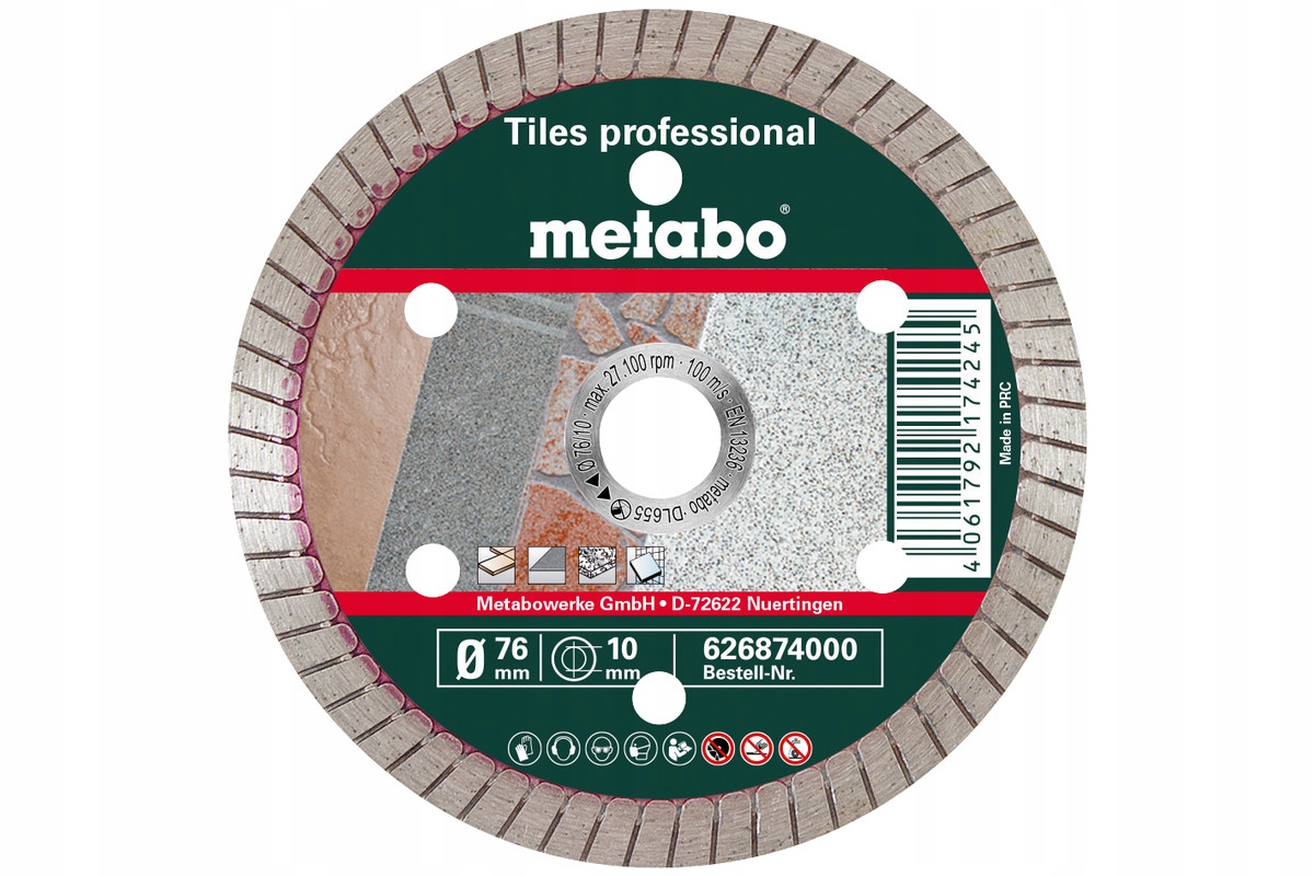 

Metabo Diamentowa tarcza tnaca 76x10,0 mm 62687400
