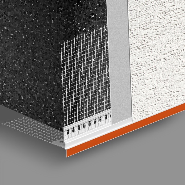 PROFIL OKAPNIKOWY KAPINOS LISTWA PCV Z SIATKĄ 2,5 Szerokość 0.12 m