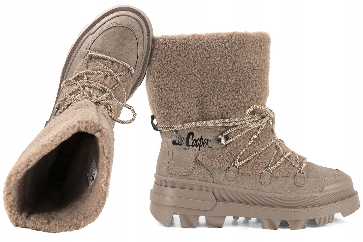 Lee Cooper LCJ-24-47-3149L Zimní Sněhule Kotníkové Boty Zateplené 37 Béžová