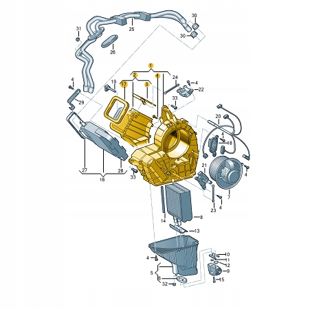 7H0819049D - Корпус обігрівача Transporter Multivan 7h0819049