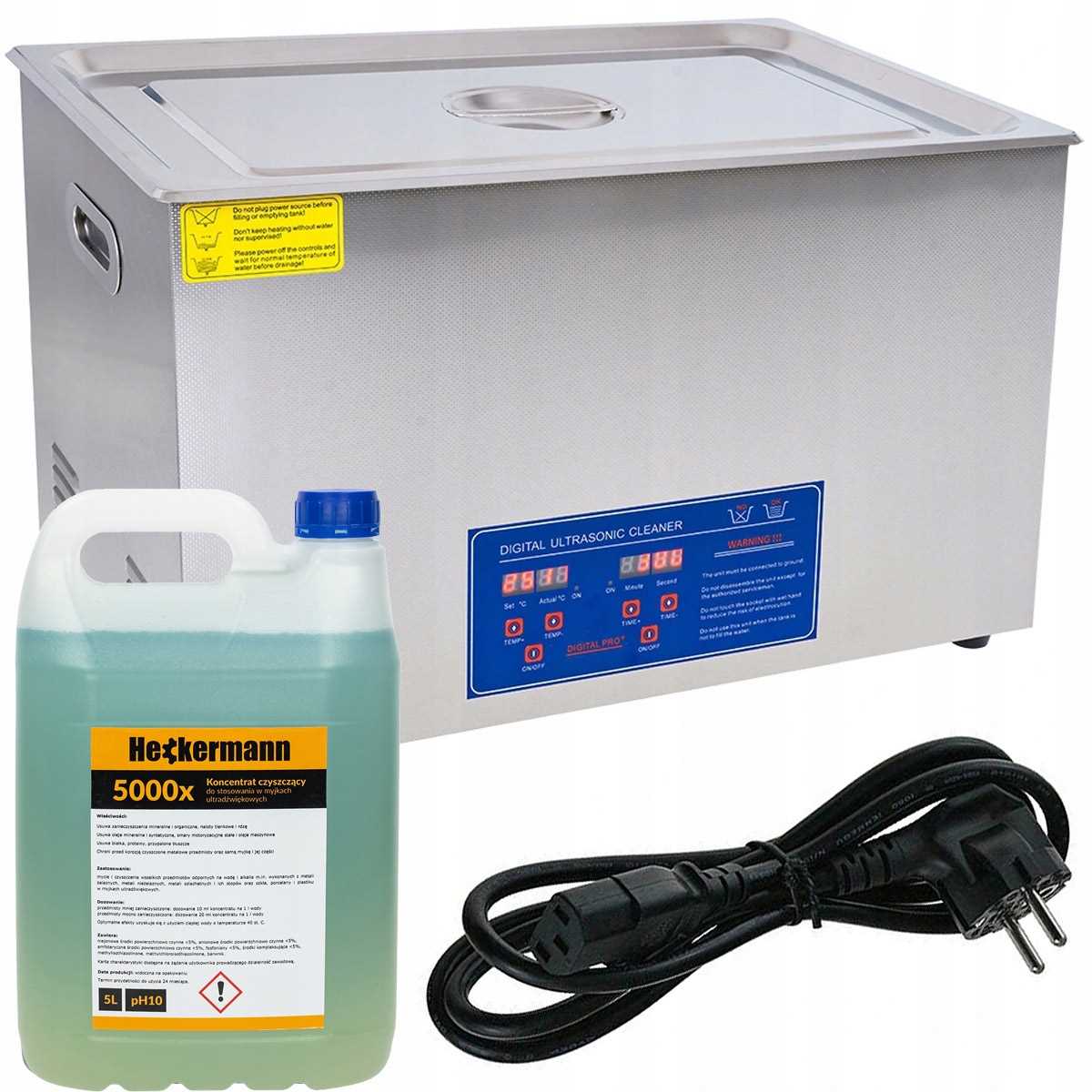 Ultrazvuková Umývacia Vaňa Na Umývanie Častí Ocele S Košom 22 L 480 W Tekutina 5 L