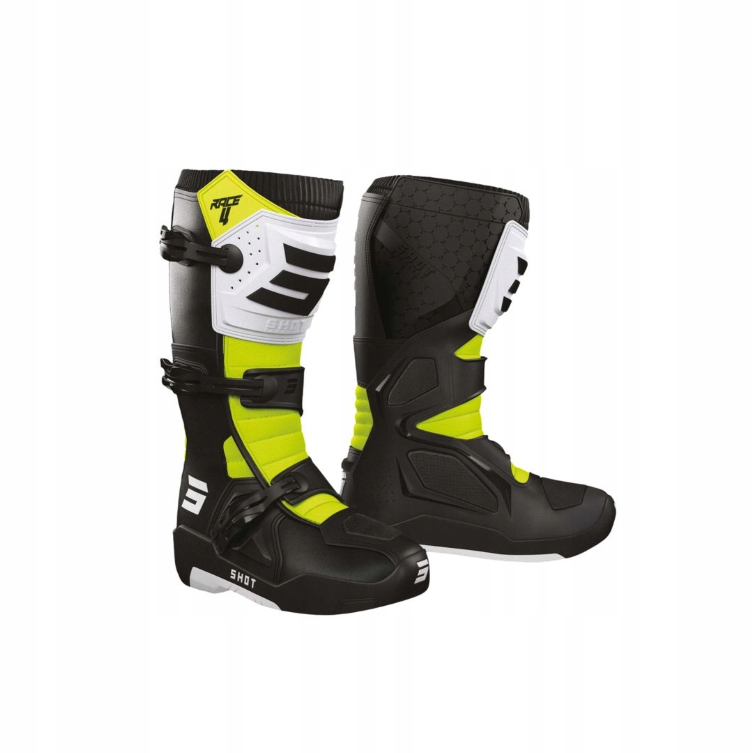 Topánky Na Crossovú Štvorkolku Shot Race 4 Black/white/yellow (42) A09-24C1-A04-42