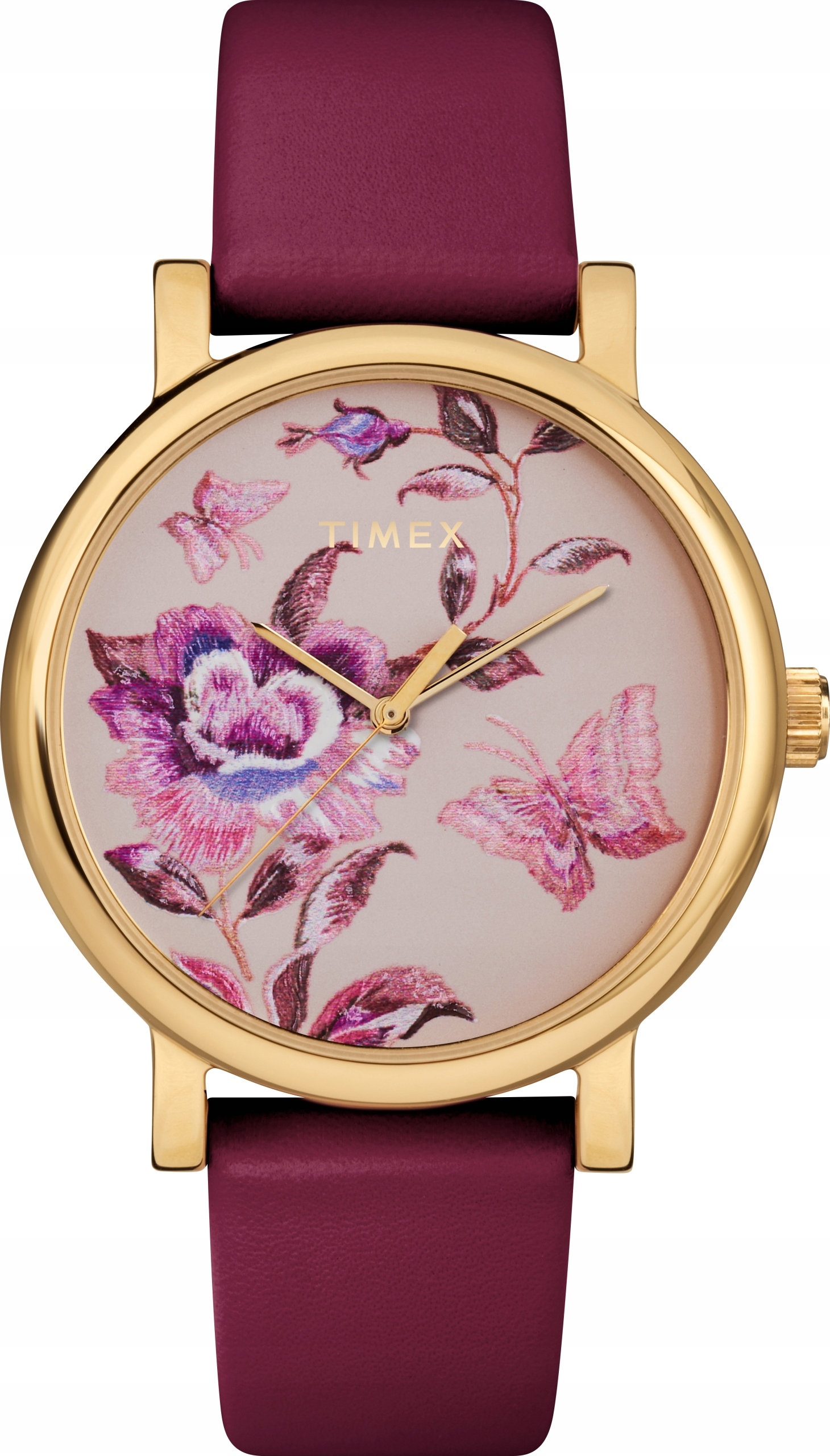 

Zegarek damski Timex Full Bloom TW2U19200 bordowy