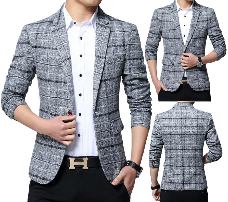 CASUAL MODNA MARYNARKA BIZNESOWA MĘSKA SLIM STYL