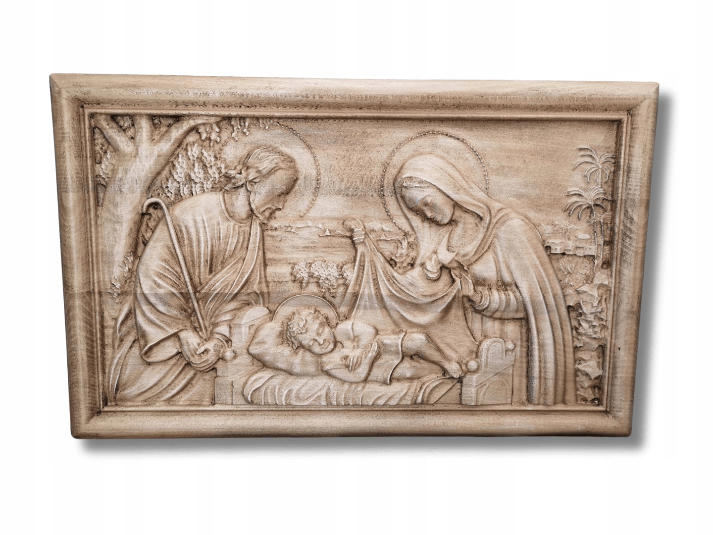 Svatá rodina II V Rámu 120 cm dřevěný obraz na zeď do kostela