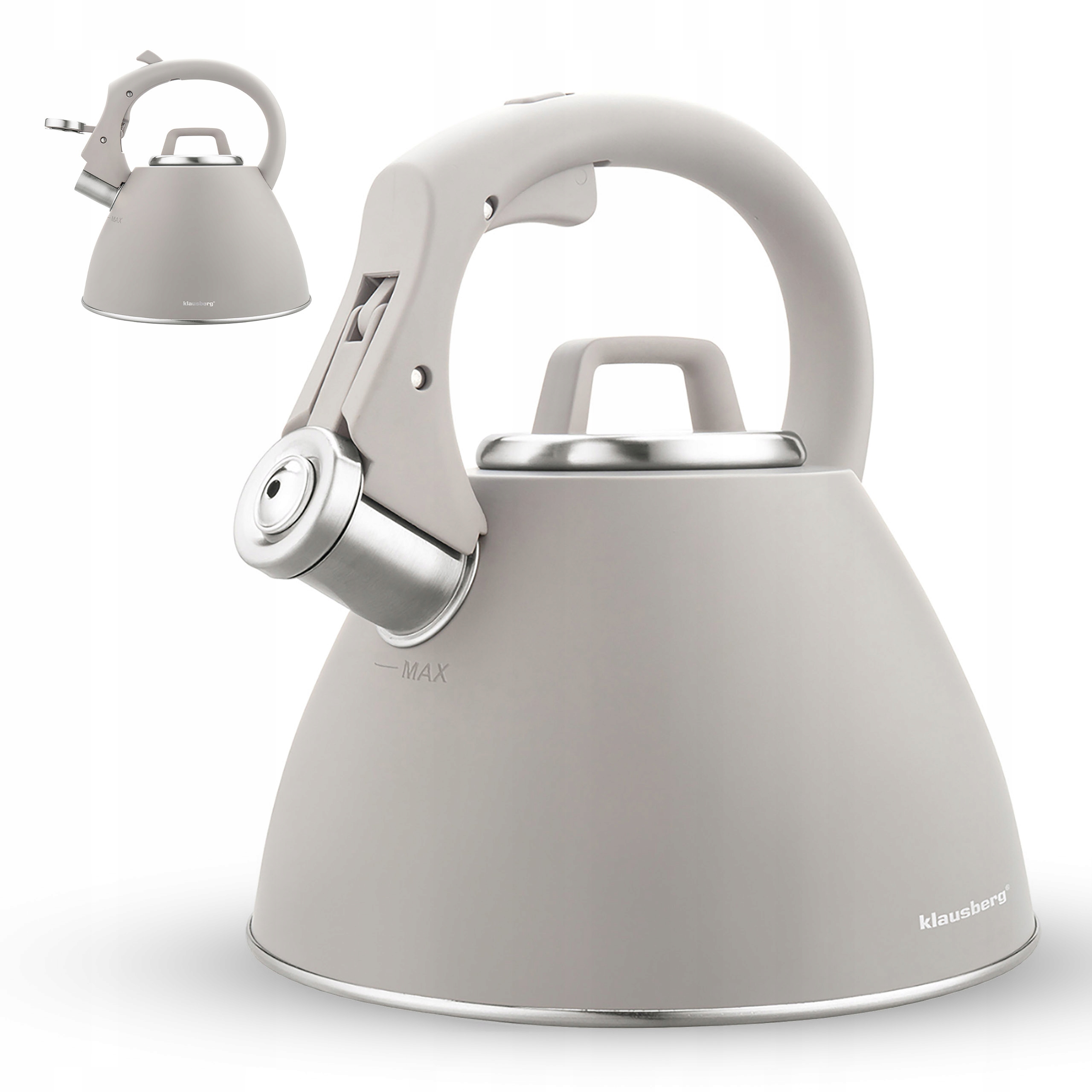 Konvice s píšťalkou, plynová indukce, 2,5 l, béžová