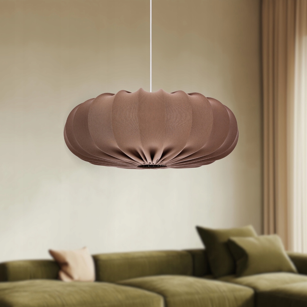 Cafee' lampa wisząca 66cm biały 1x40W E27 abażur mokka Candellux