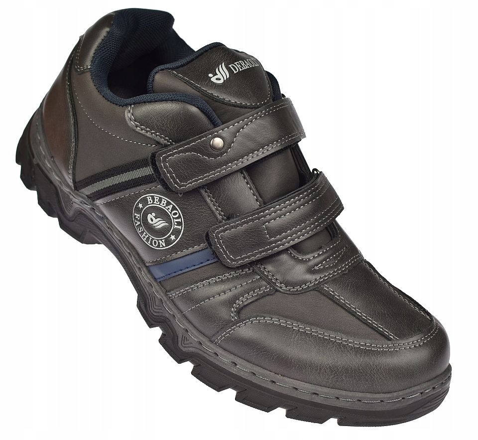 Pánské trekové sportovní boty plné na suchý zip DBL2208, šedé, vel 44