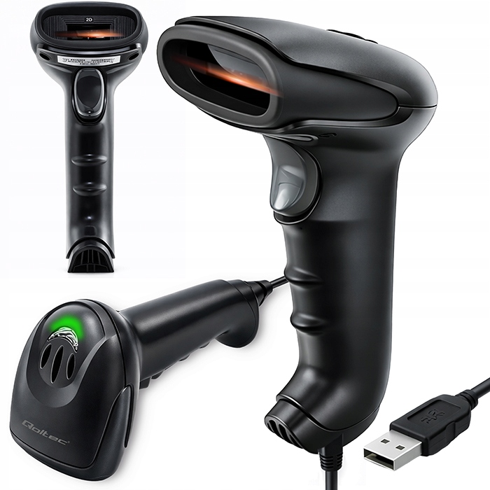 Laserový snímač čárových kódů 1D CCD pro obchod a sklad Qoltec